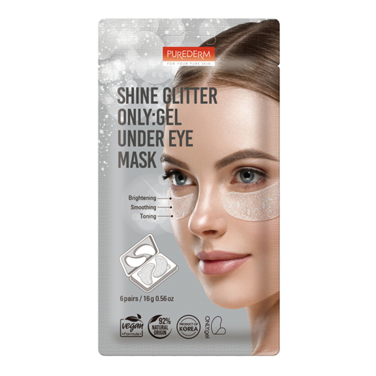 Mascarilla para Ojos Purederm Shine Glitter Onlygel Under Eye Mask 6 Unidades 