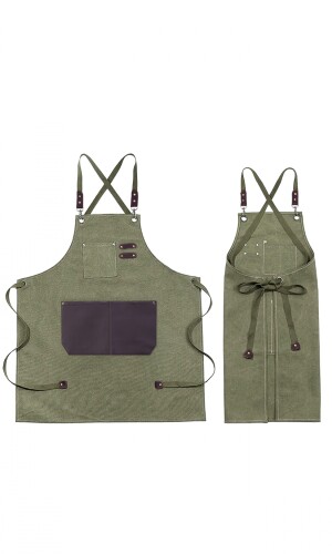 DELANTAL ASADOR CANVAS C/ BOLSILLO CHOCOLATE