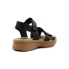 Country Sandalia Mujer Tira Ancha Con Velcro Y Pulsera Negro