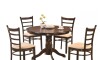 Juego De Comedor Mesa Redonda + 4 Sillas Iris Oscuro