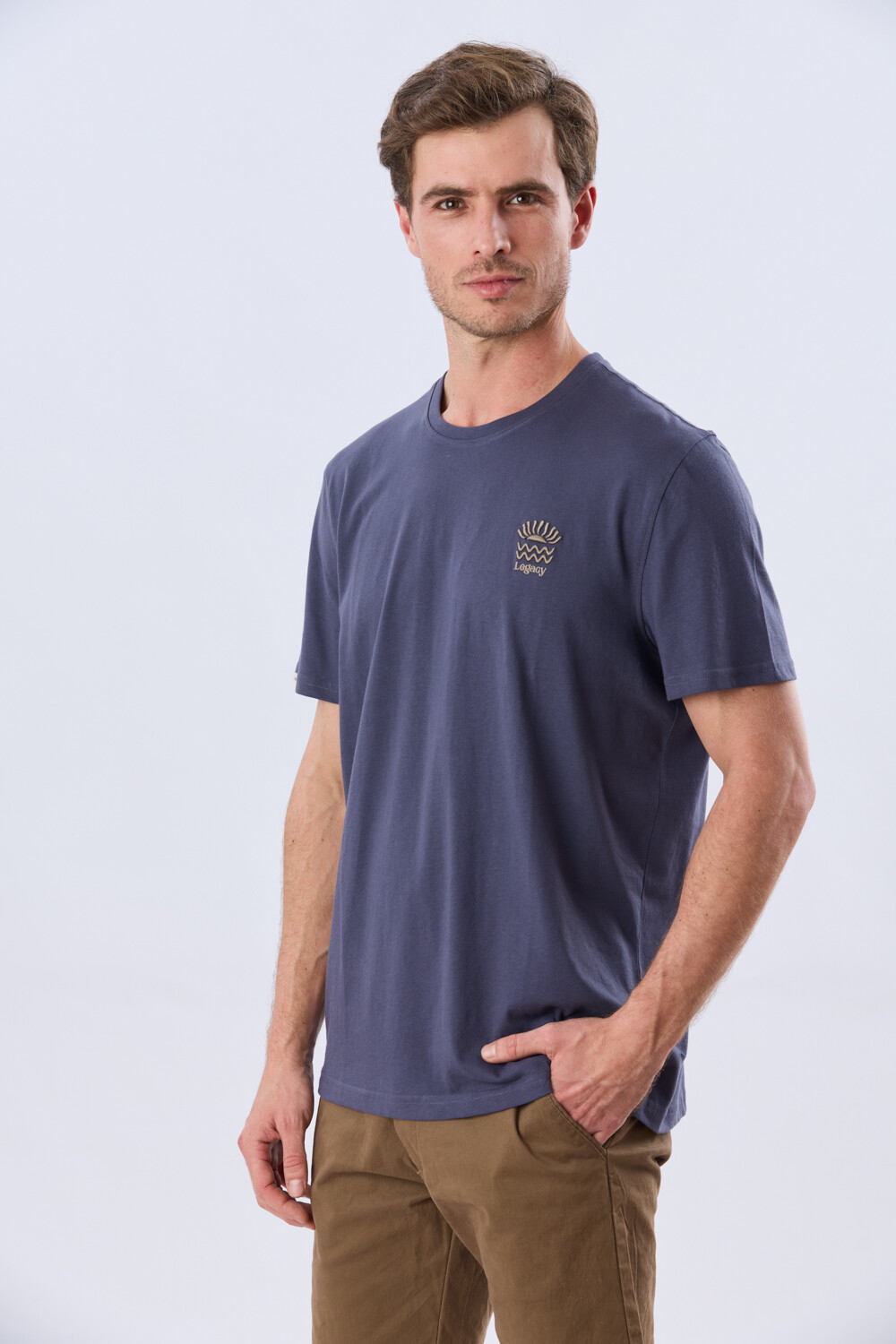 REMERA ESTAMPADA DE ALGODÓN Azul