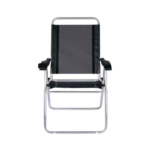 SILLA RECLINABLE 4 POSICIONES ALUMINIO BOREAL NEGRO