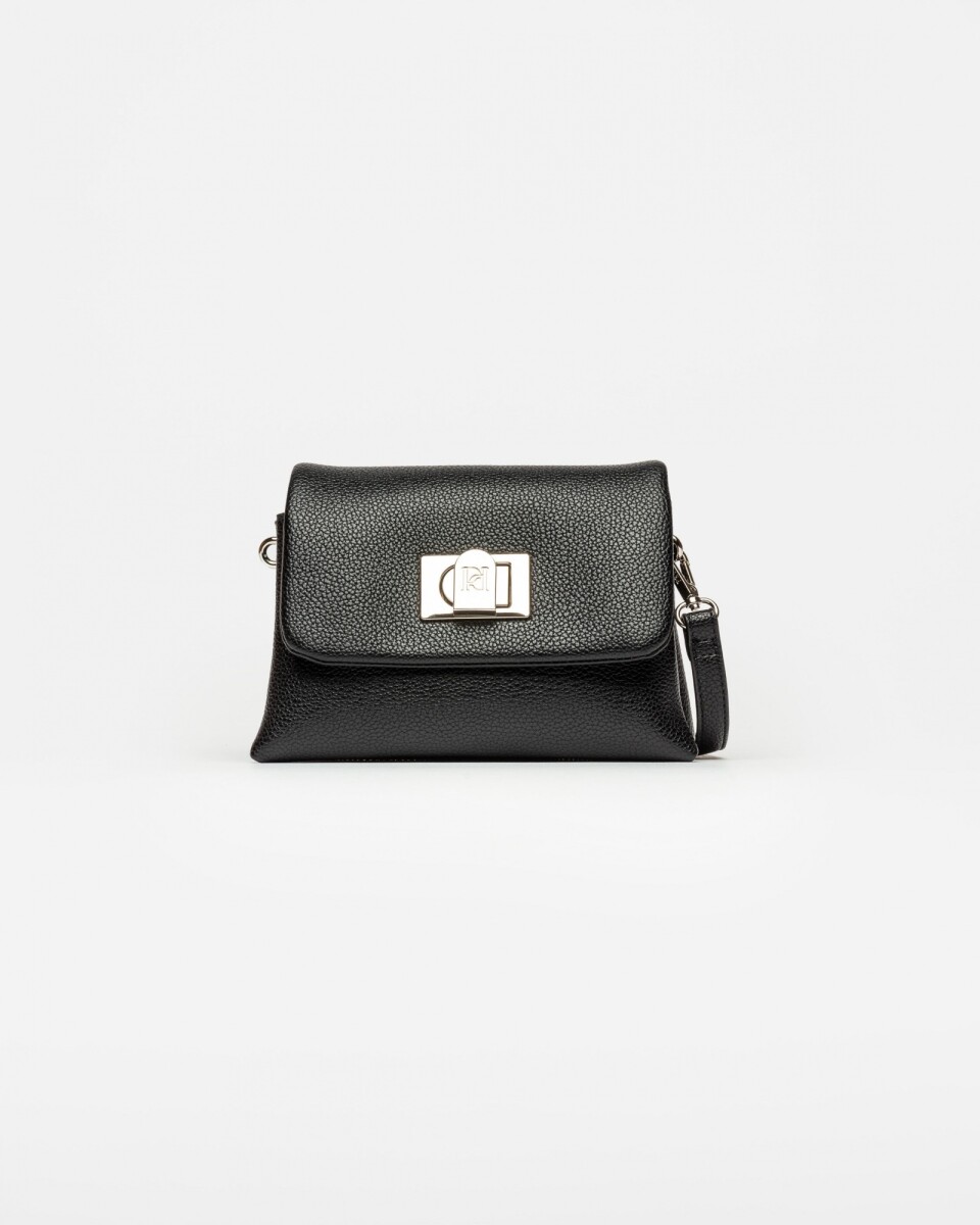 Mini bag Leisure en efecto cuero graneado - Negro 