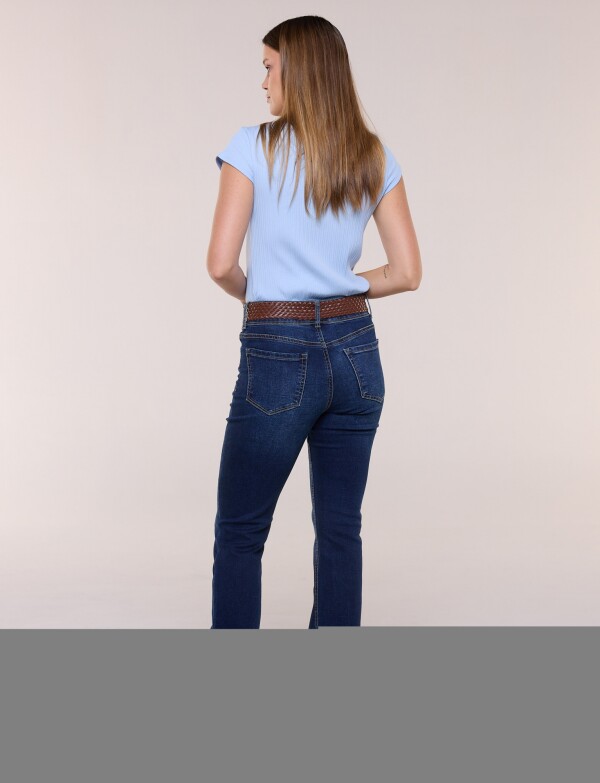 Jean Bootcut Con Cinto JEAN OSCURO