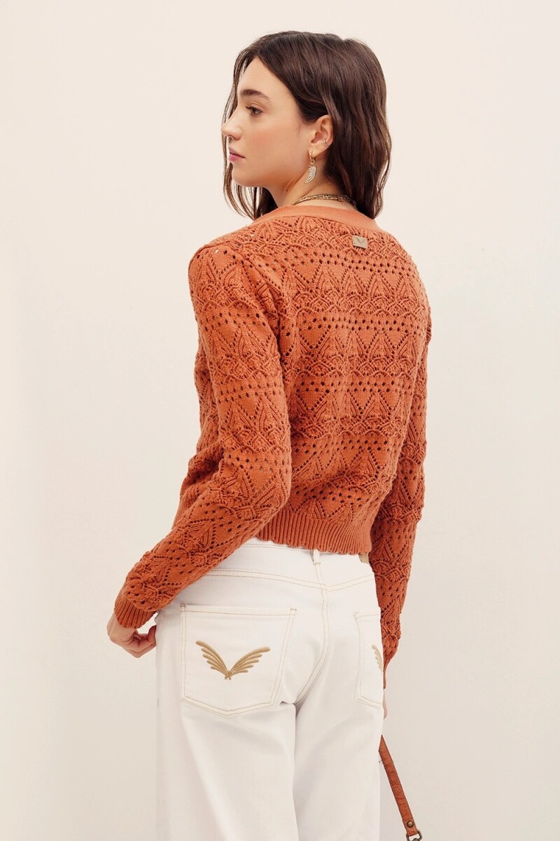 CARDIGAN FLOWERS ROMANCE Dulce De Leche