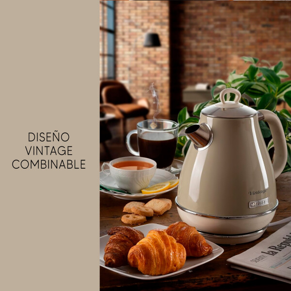 Hervidor Vintage Ariete 2869, Cap. 1 Litro, 2000 W HERVIDOR ARIETE BEIGE VINTAGE 1460037
