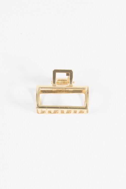 Broche rectangular metálico chico dorado