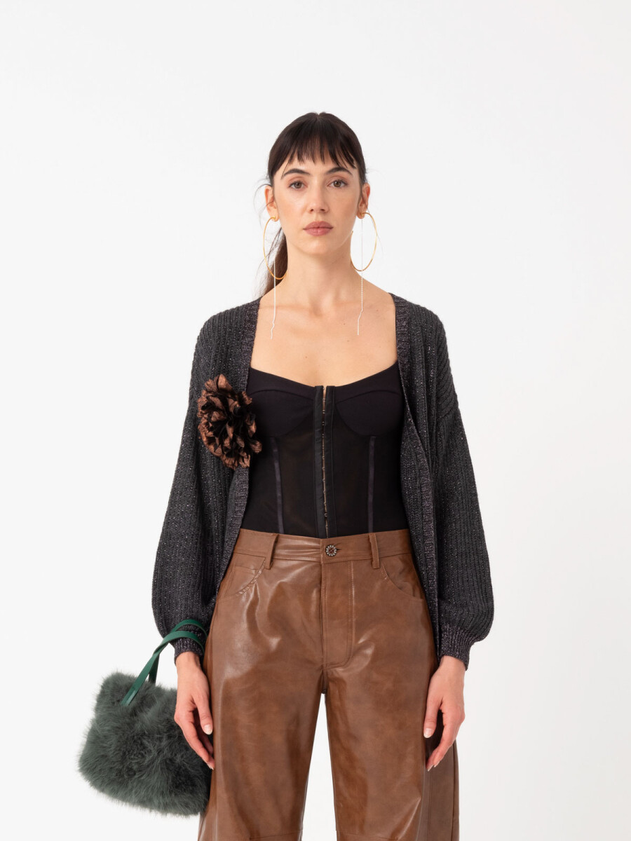 CARDIGAN TEJIDO CON LUREX 