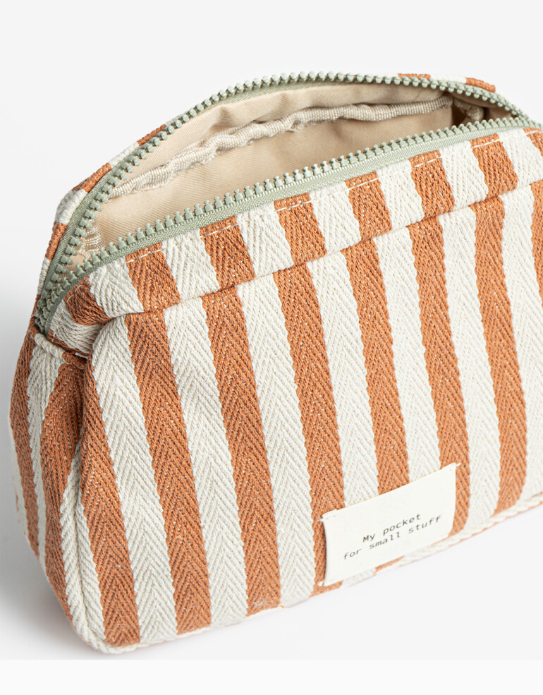 Porta Cosméticos Portacosméticos Rayado - Rosa Claro