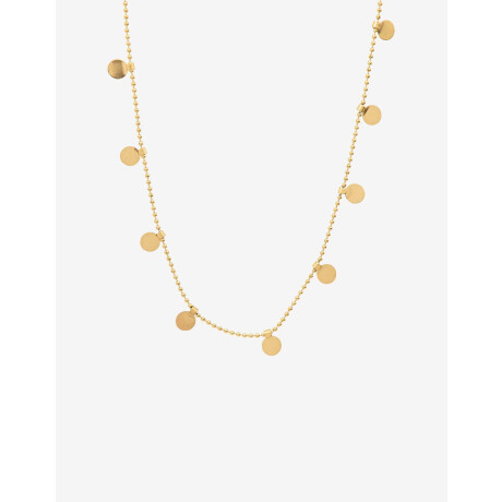 Collar Corto De Acero Con Dijes Dorado