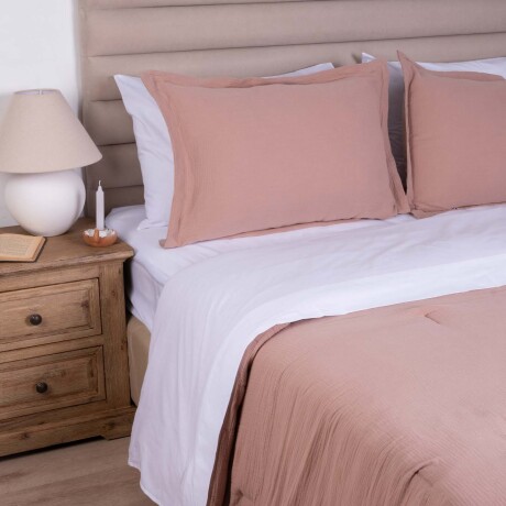 SET DE ACOLCHADO SUPER KING ALGODON-Y-POLIESTER MARRON COTTON GAUZE AVELLANA