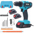Taladro Atornillador Marvo Inalámbrico + 2 Baterías + Accs ® Color Negro