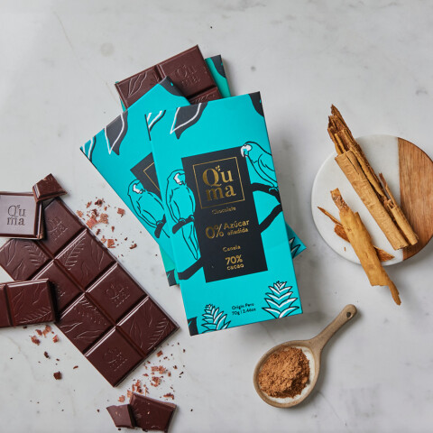 Chocolate Canela 70% Cacao Sin Azúcar Añadida 70 g Quma Chocolate Canela Quma
