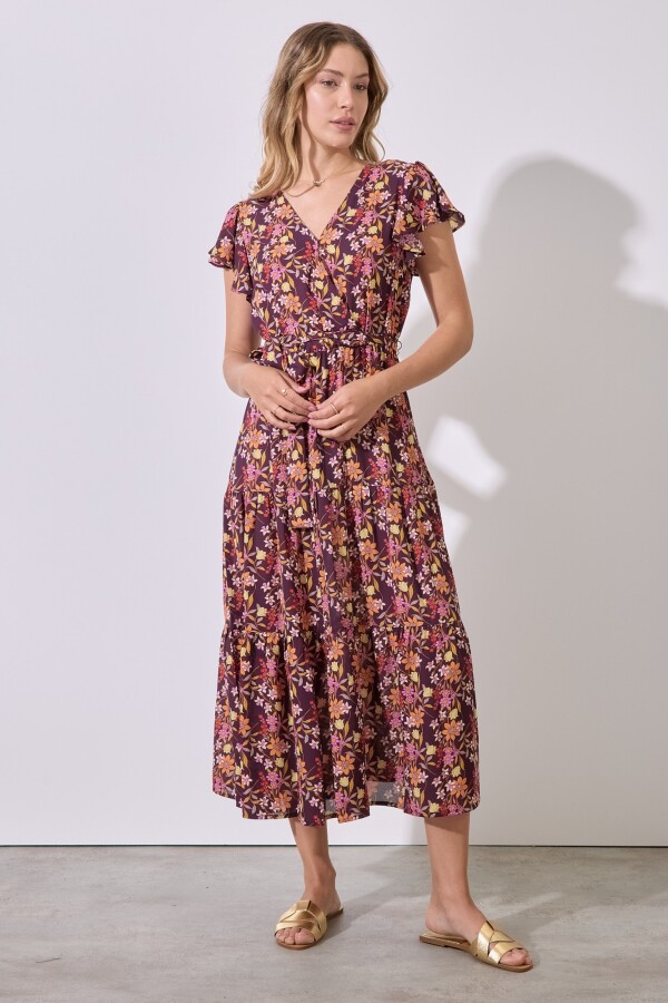 Vestido Maxi Spring BORDEAUX/MULTI