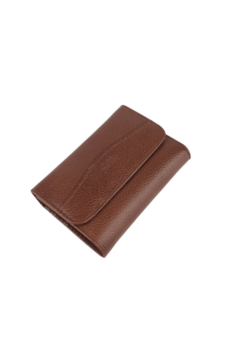 Billetera Amplia de Cuero para Dama - Diseño Trifold y Bolsillo Exterior con cierre Billetera Amplia de Cuero para Dama - Diseño Trifold y Bolsillo Exterior con cierre