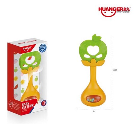 Mordillo Mordedor y Sonajero Silicona Plástico Bebé Huanger Verde