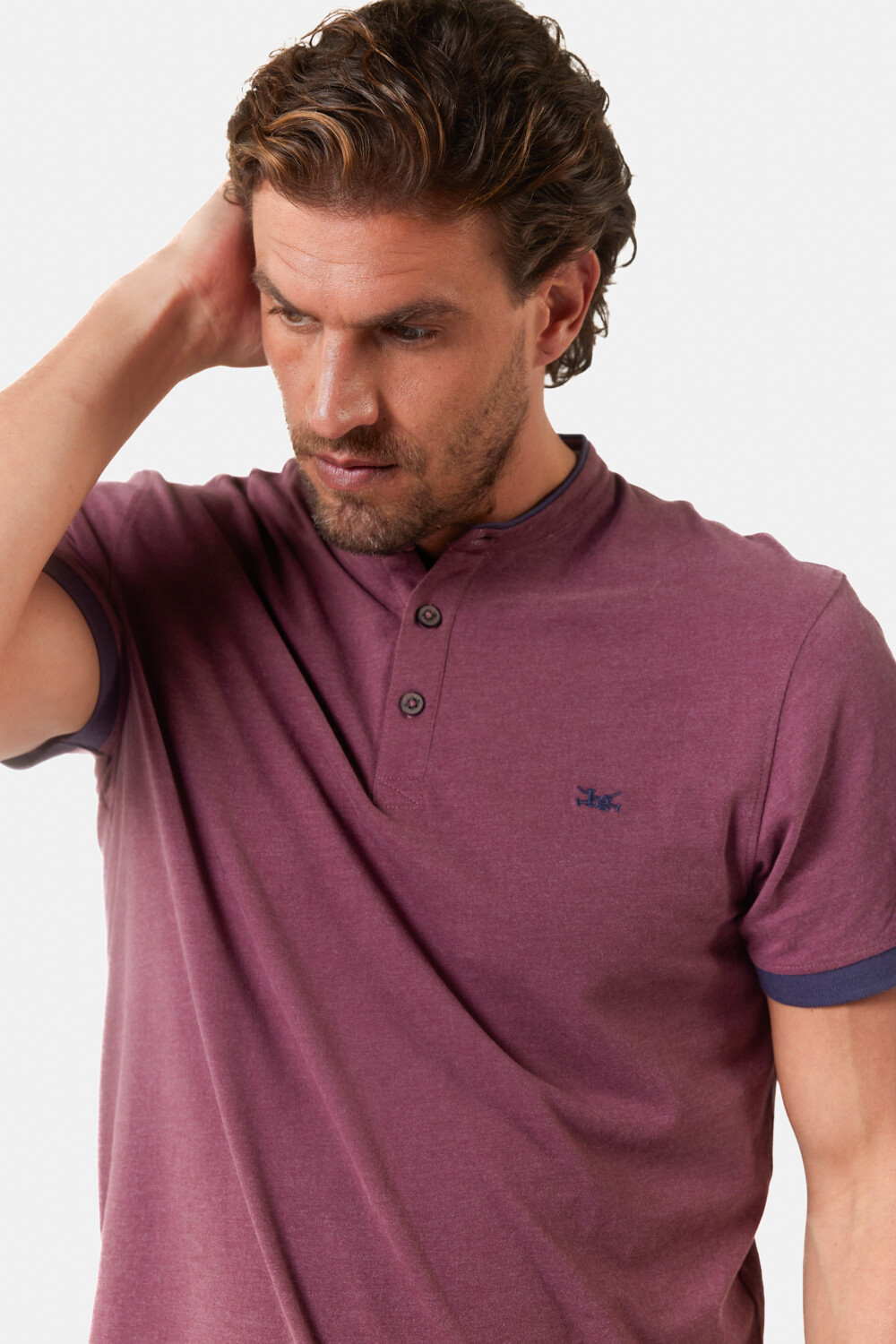 REMERA LISA CUELLO MAO Bordo