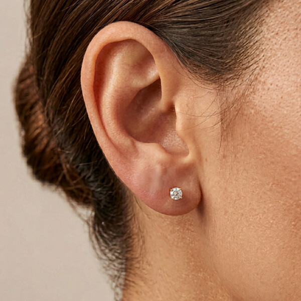 Caravanas Clásicas de oro amarillo 18k con circonias Caravanas Clásicas de oro amarillo 18k con circonias