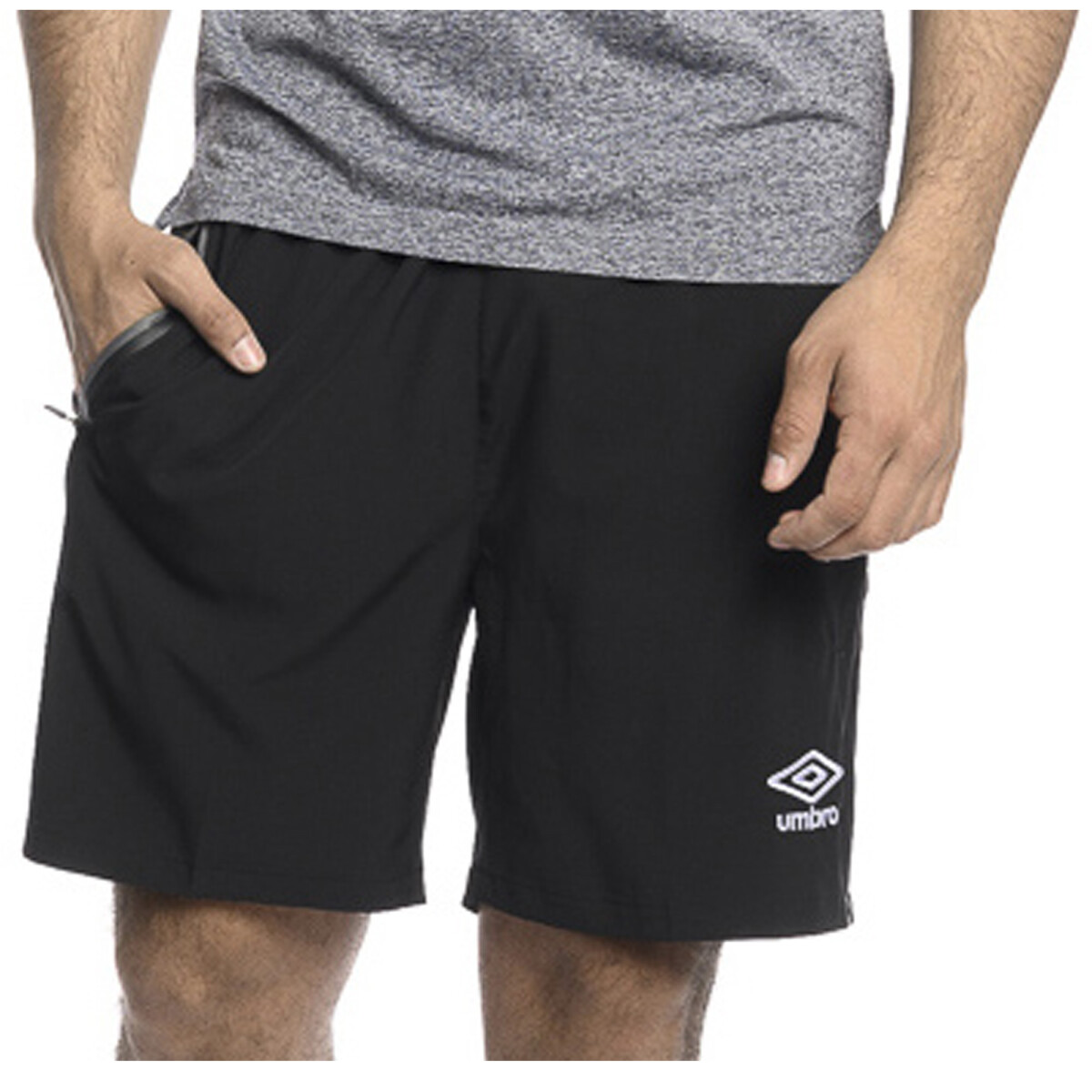 Short de Hombre Umbro Pro Run - Negro - Gris - Blanco 