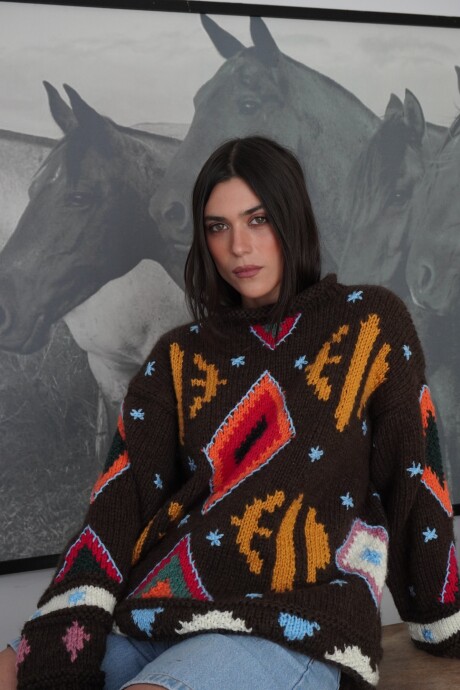 Sweater Gitano Lana Base Chocolate