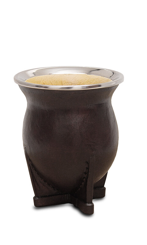 MATE C/ VUELO FORRADO EN CUERO PREMIUM CHOCOLATE PREMIUM