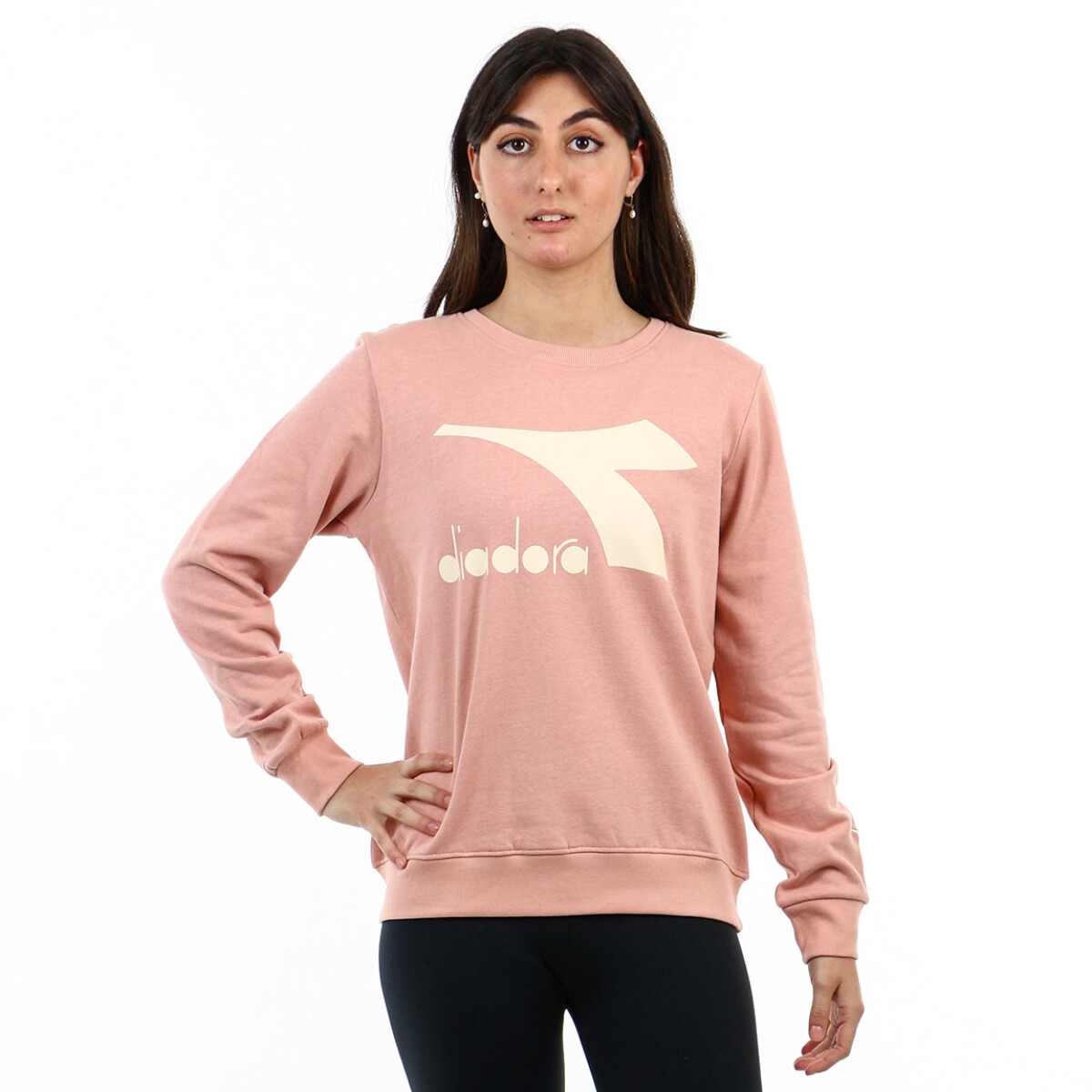 Diadora Ladies Cotton Crew Neck Sweater- Old Pink - Rosa Viejo 