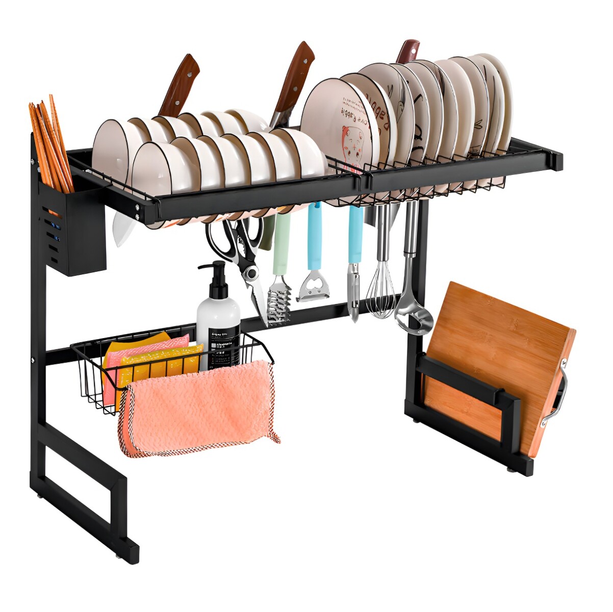 Escurridor Acero Inoxidable Negro Para Pileta Simple Vaseras 