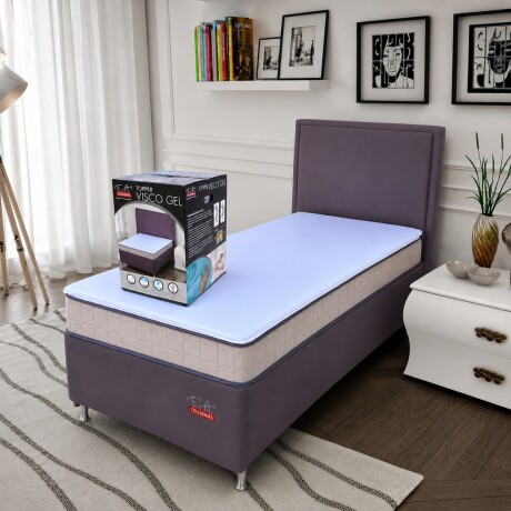 Pillow top viscogel 1 plaza 4cm (88cmx1.88x4cm) GRIS