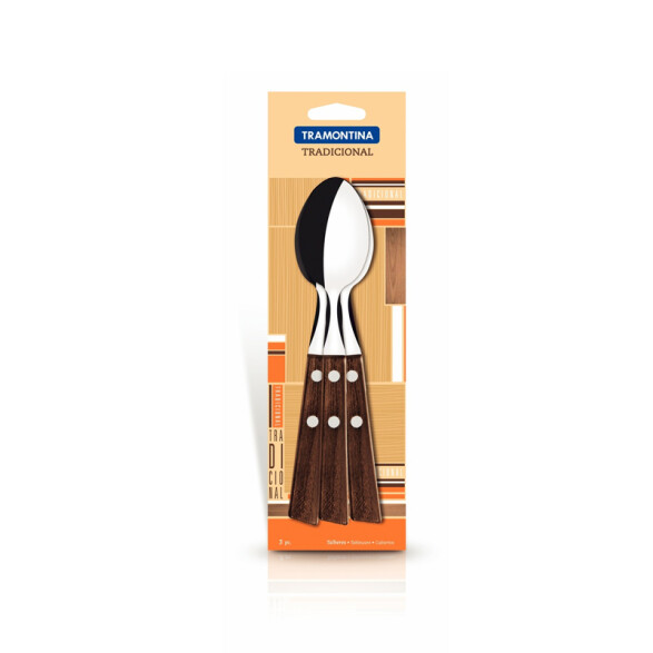 Cuchara mango de madera, modelo TRADICIONAL, 12 piezas -TRAMONTINA TN8225