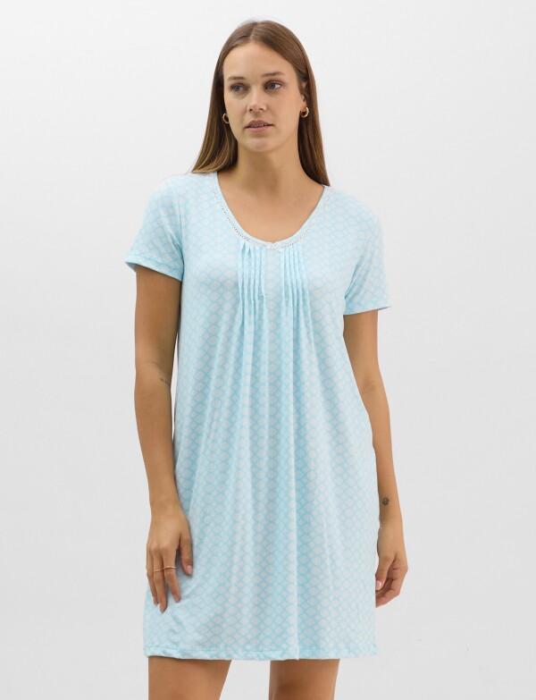 Camisón Pliegues VERDE AGUA