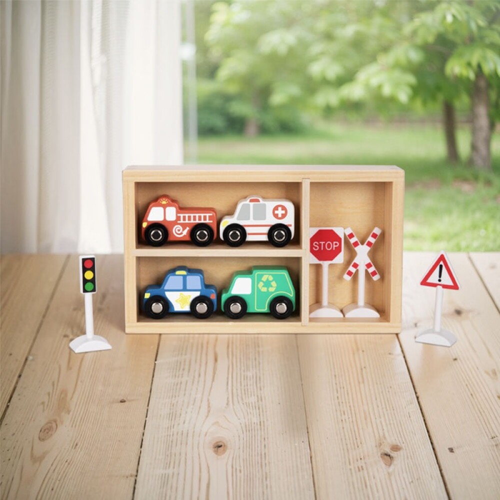 Set de vehículos en madera HiPando Set de vehículos en madera HiPando