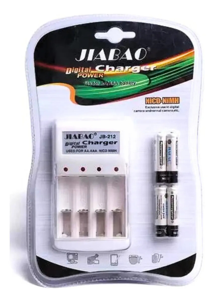 Cargador De Pilas AA/AAA + 4 Pilas AAA 