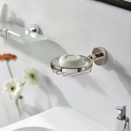 JABONERA REJILLA METAL LINEA ROMA COLOR BRUSH NICKEL GRIS-BRUSHED NICKEL