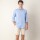 Camisa short collar lino Sky Blue