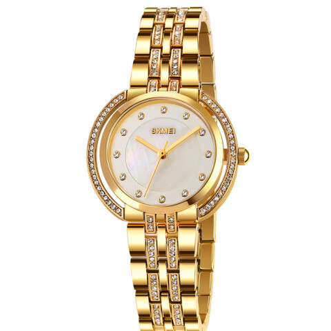 Reloj Skmei 1979GD Mujer Analógico Dorado con Brillantes Reloj Skmei 1979gd Mujer Analógico Dorado Con Brillantes