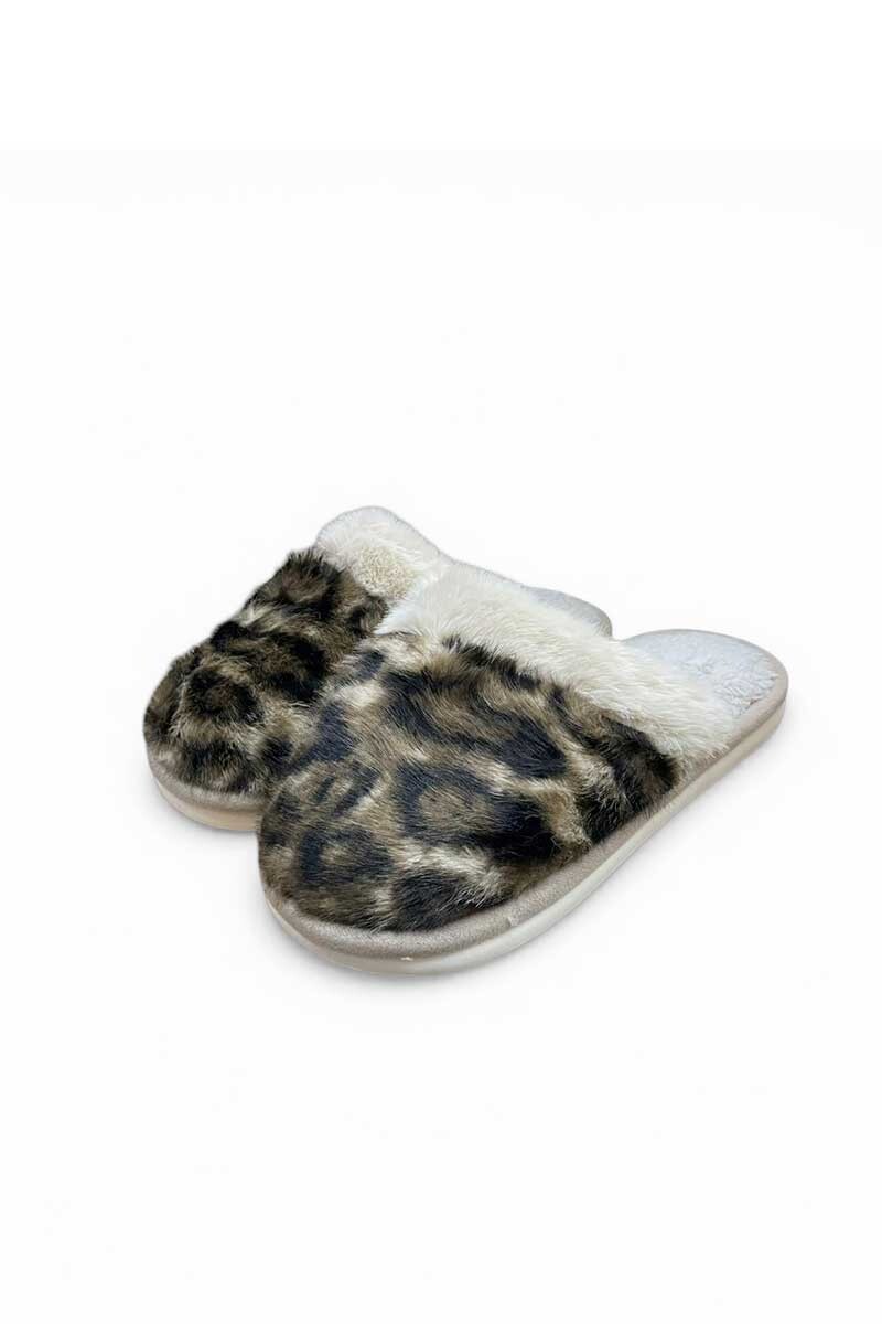 PANTUFLA ANIMAL PRINT Beige