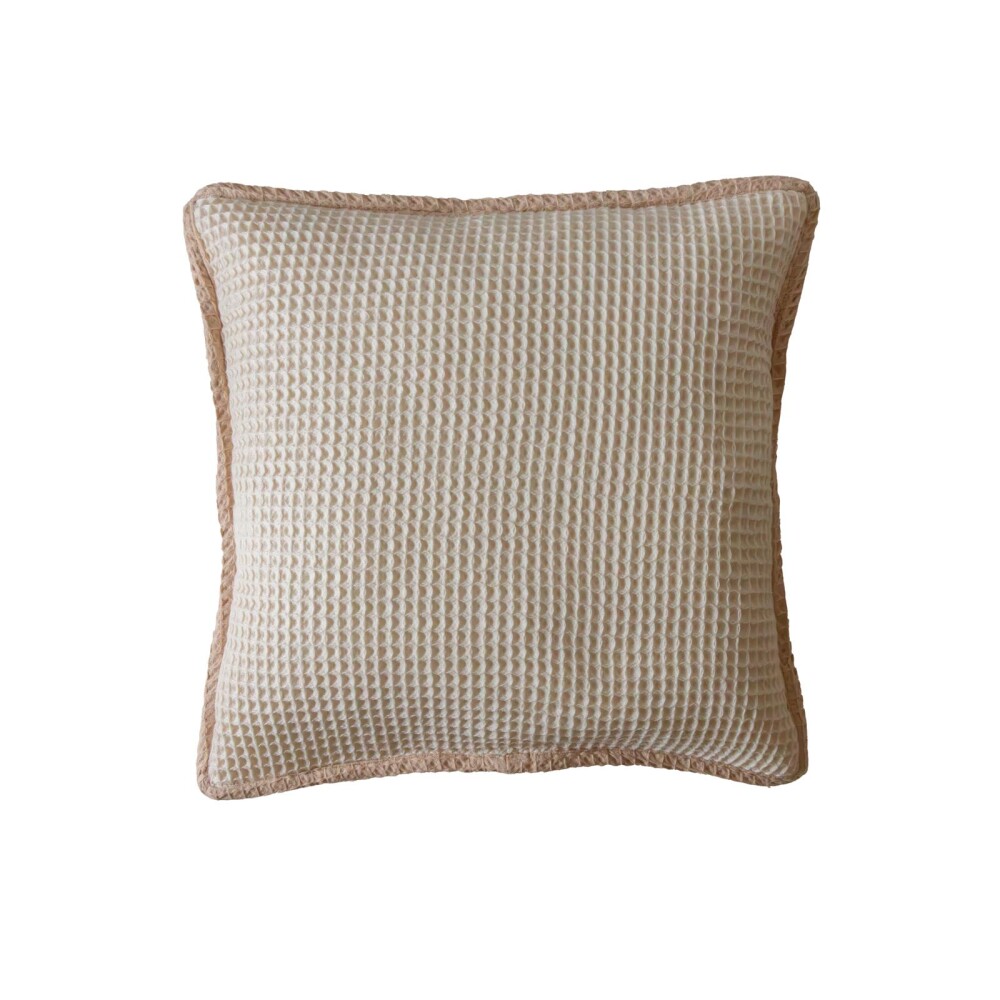 ALMOHADÓN ALGODON NATURAL-BEIGE PIQUE WAFFLE NATURAL