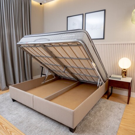 Cama baúl FLAT Beige - 1,5 PLAZAS