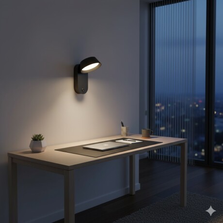 Pantalla led de pared con llave Luz cálida NEGRA