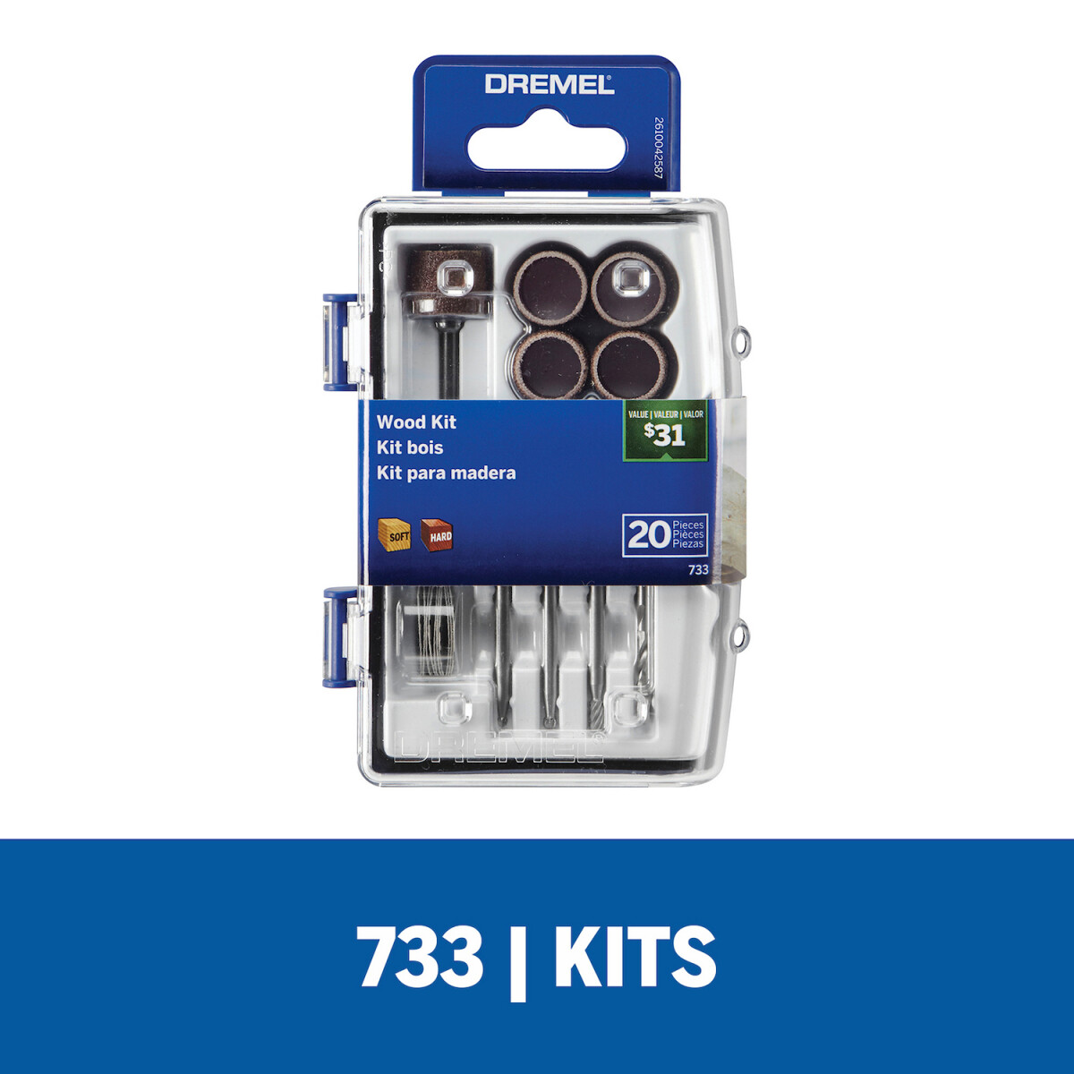 Kit de accesorios de Minitorno Dremel 20 Piezas (Modelo 733) 6 meses / Dremel 