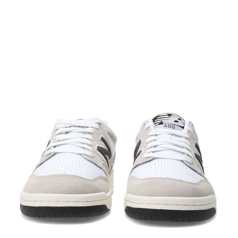 Championes Unisex New Balance 480 Court Gris - Blanco