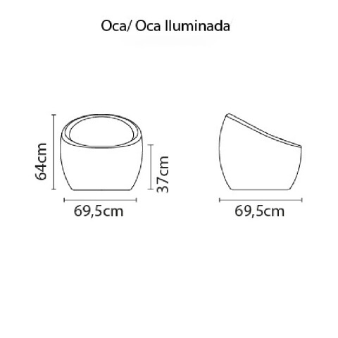 Sillón de polietileno "OCA" simil hormigón -TRAMONTINA TD0698