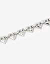 Pulseras Flexibles Metal Pulsera De Metal Con Corazones - Plateado