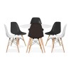 Juego de comedor Con Mesa Circular de 120cm + 6 sillas Eames Blanco