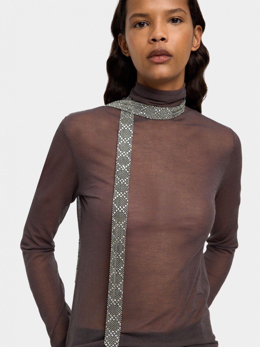 Collar Metálico Corbata plateado