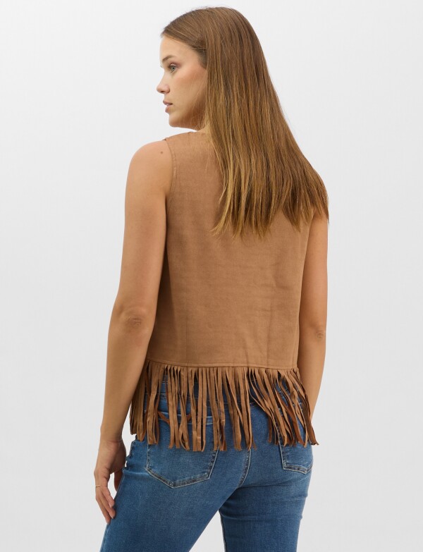 Blusa Suede Flecos MARRON