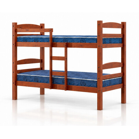 CUCHETA CON 2 COLCHONES DE ESPUMA 100% MADER LUSTRE EN PU CASTAÑO POSTE 6 X 4 Cucheta Con 2 Colchones De Espuma 100% Mader Lustre En Pu Castaño Poste 6 X 4