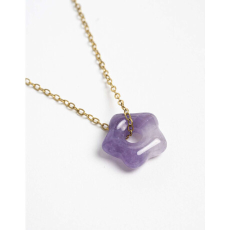 Cadena Corta con Dije Piedra Dorado
