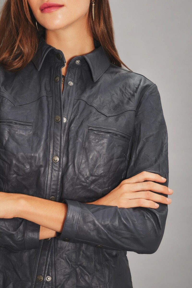 Camisa Bellota Cuero Azul