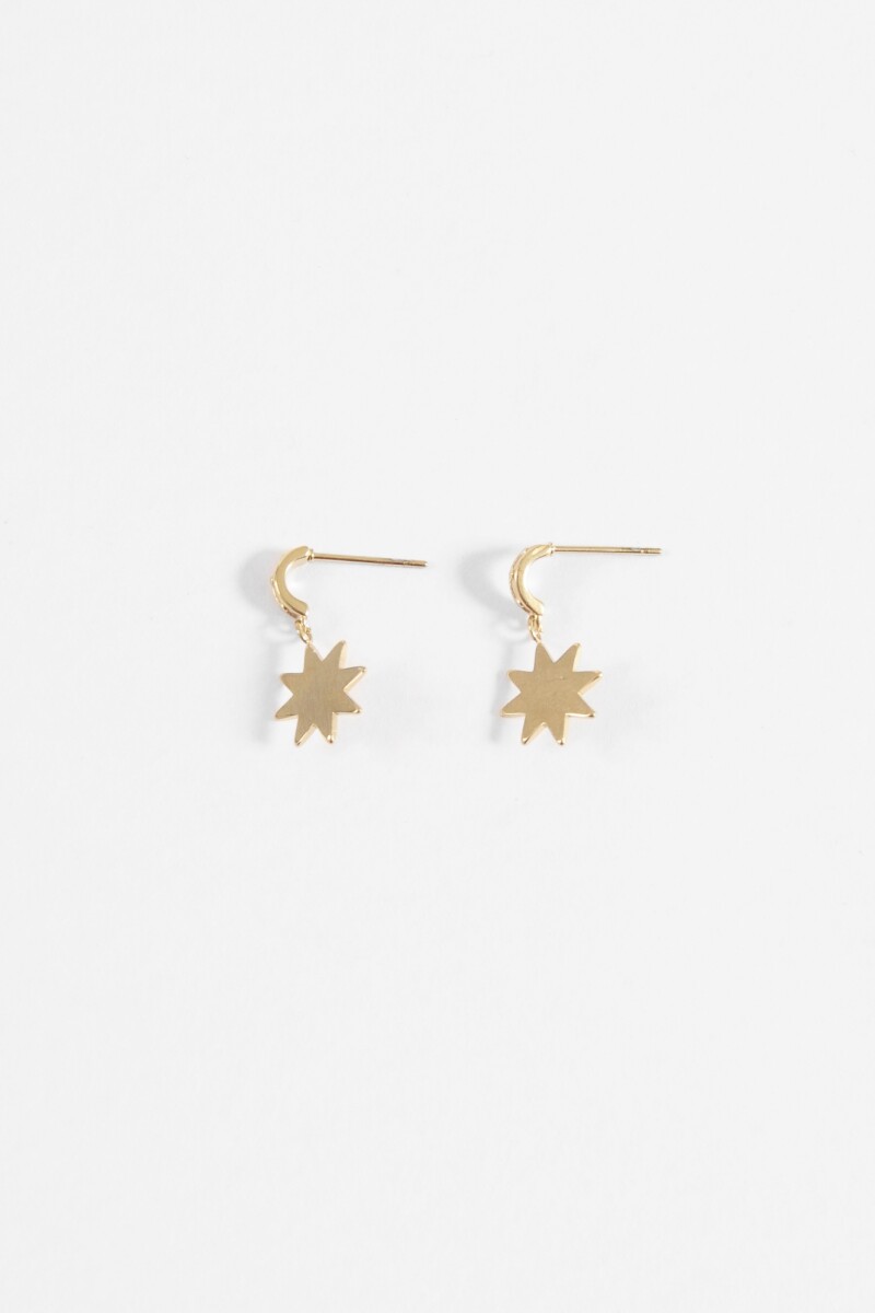 Aros dije estrella acero dorado